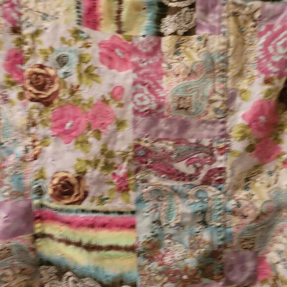 Christopher And Banks Womens  Patchwork Jacket Floral Paisley Eyelet Spring XL - Picture 8 of 11